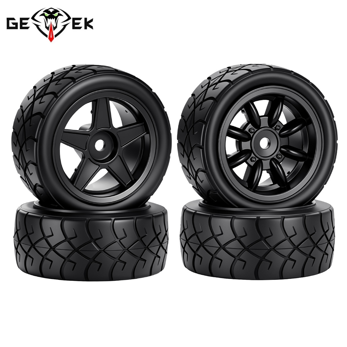 Wheel Rim Rc - 57MM rubberen banden met plastic velgen