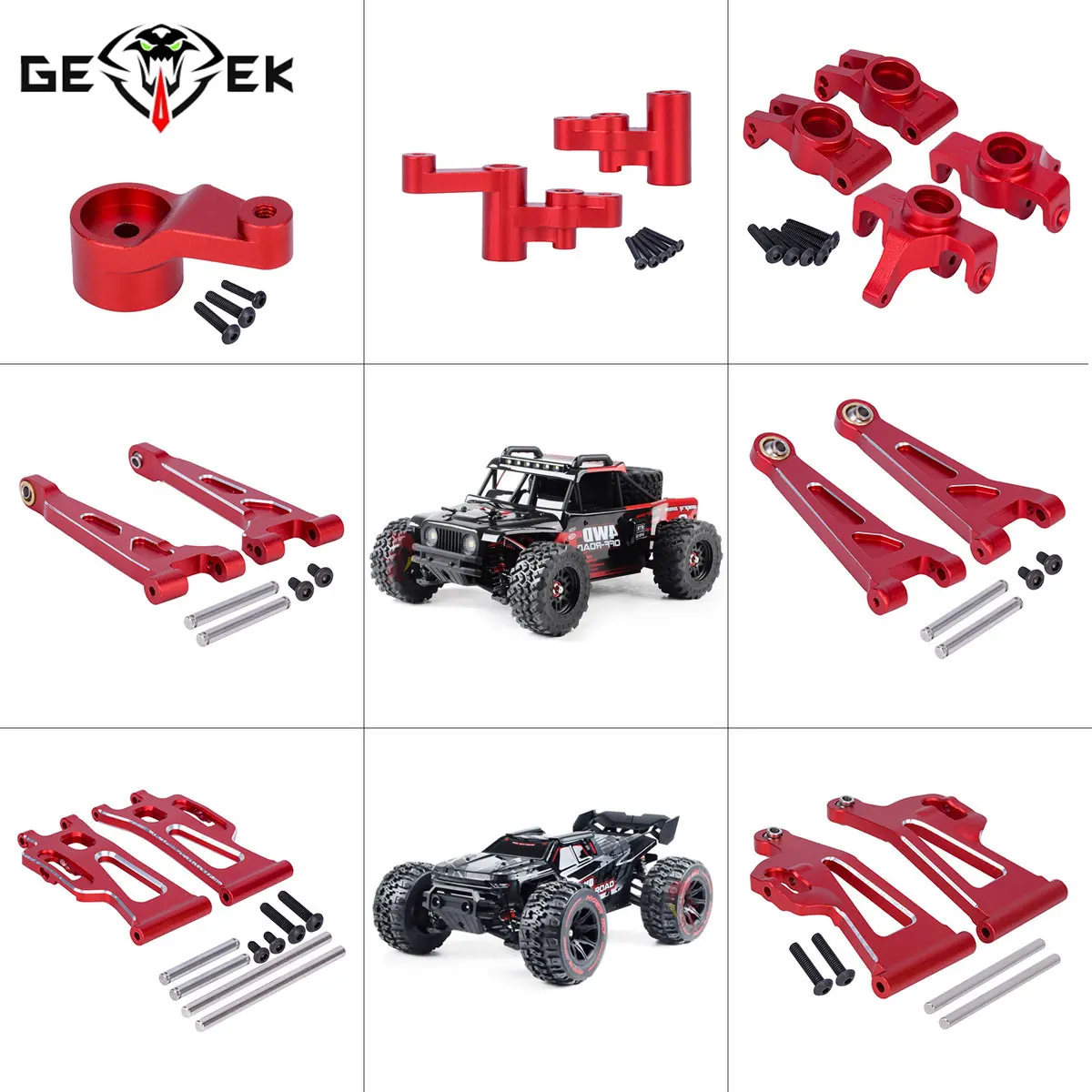 Rc Hobby Kit - CNC Aluminium Stuurcup Voor- en Achterdraagarmen