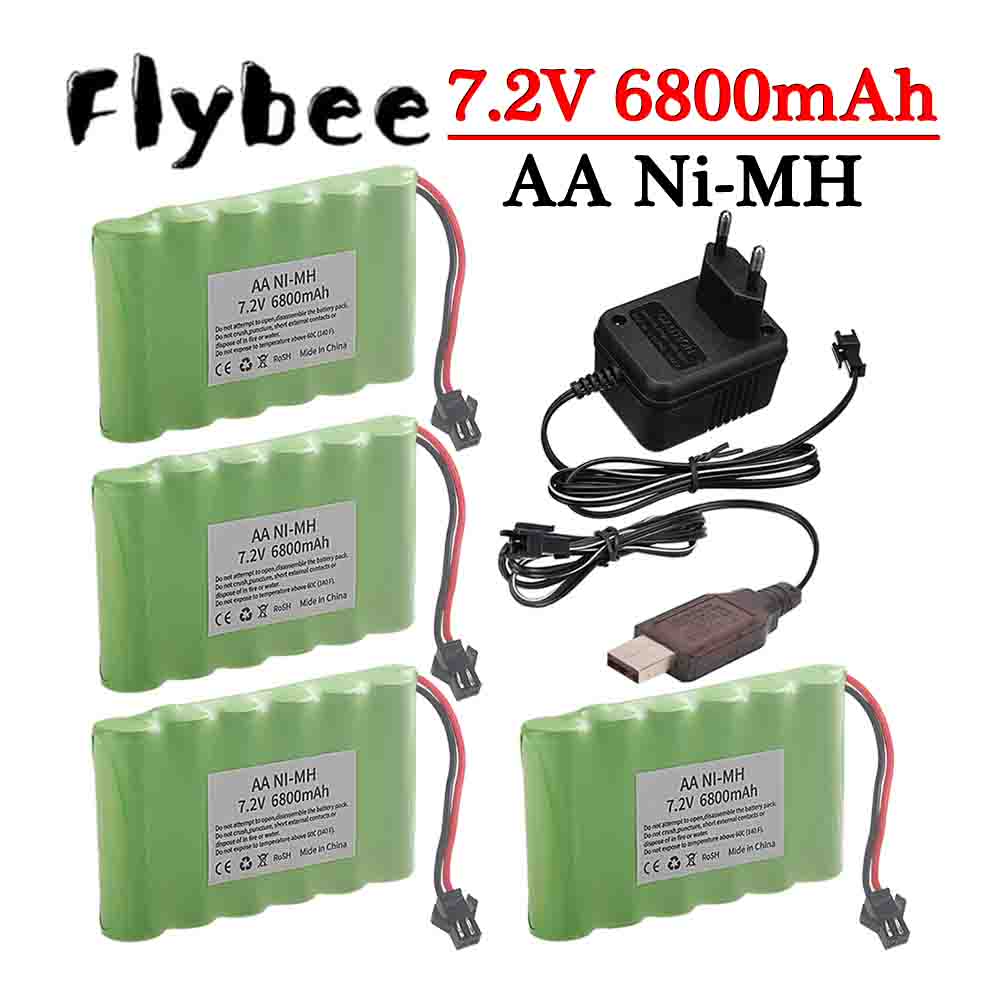 Rc Hobby Vehicles - Ni-MH 7.2V 6800mAh SM-stekkerbatterij en 7.2V-oplader