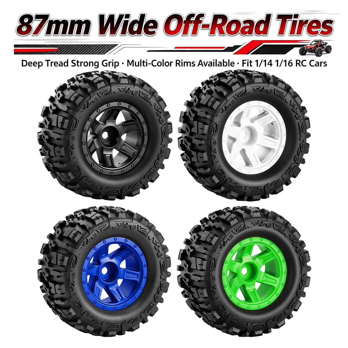 4 stuks 87mm Off-Road RC bande - Wheel Rim Rc recensie en prijs