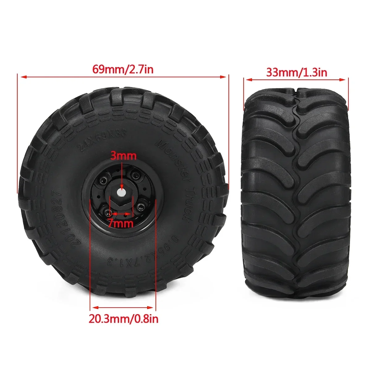 4 stuks Monster Truck Banden m - Wheel Rim Rc recensie en prijs