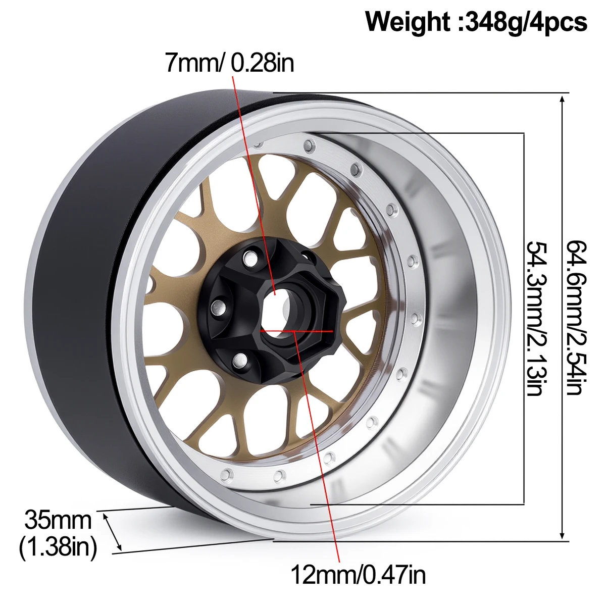 2.2 Inch Aluminium Beadlock Wi - Wheel Rim Rc recensie en prijs
